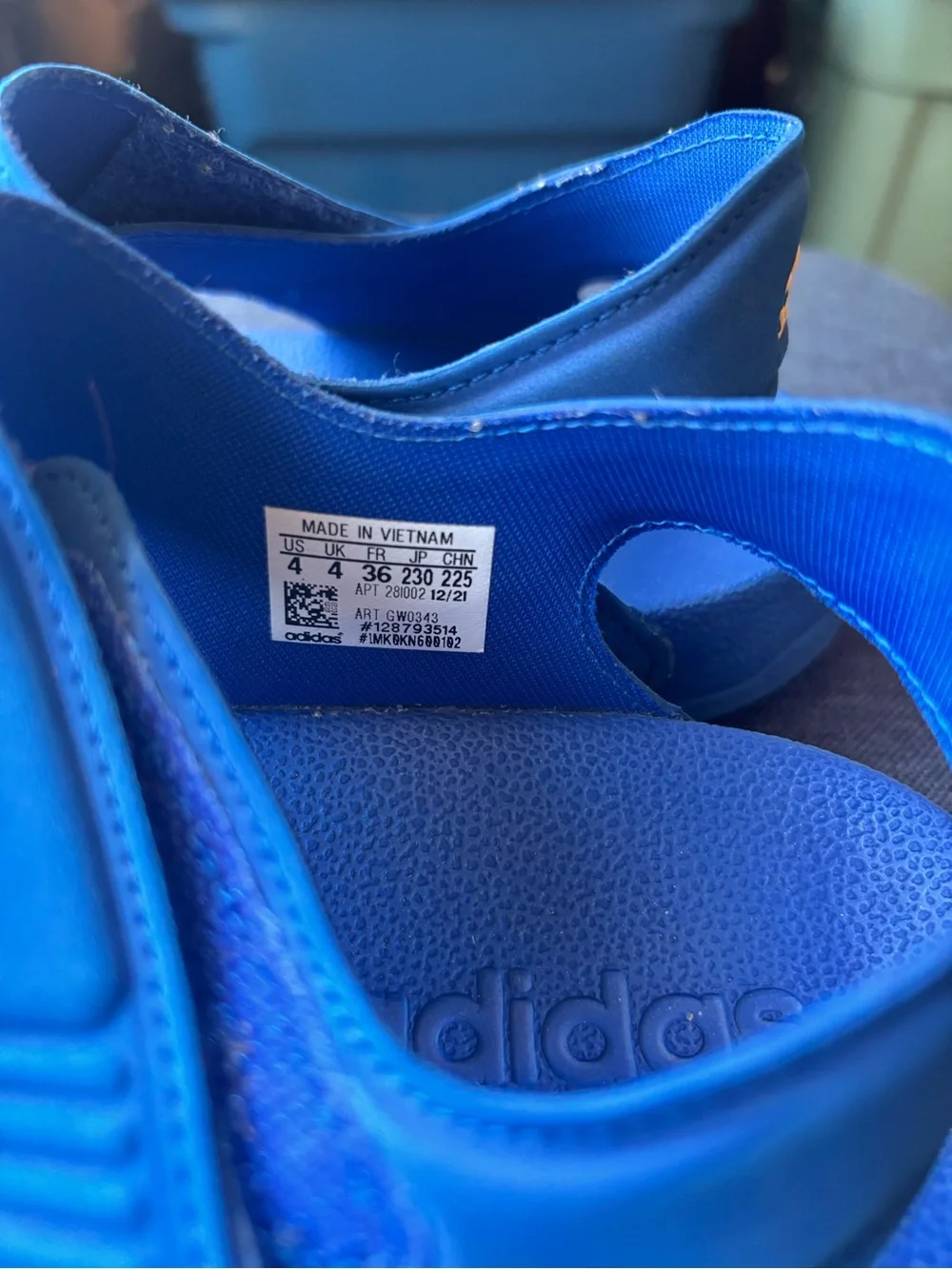 Adidas Bright Blue Sandals  with Blue Outsoles & straps